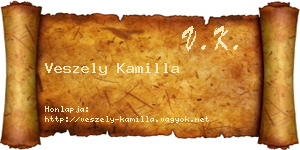 Veszely Kamilla névjegykártya